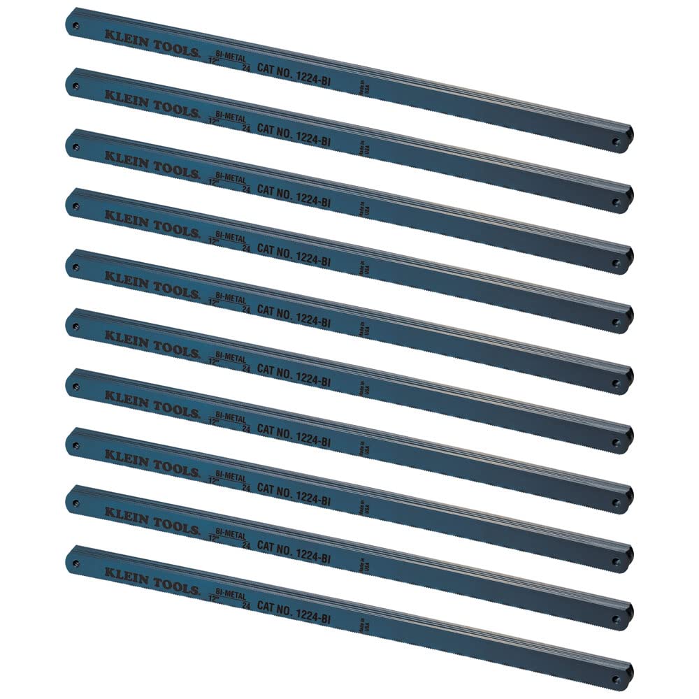 Klein Tools 1232BI-P Hacksaw Blades, Bi-Metal Replacement Blades 32 TPI, 12-Inch, 10-Pack, Made in USA