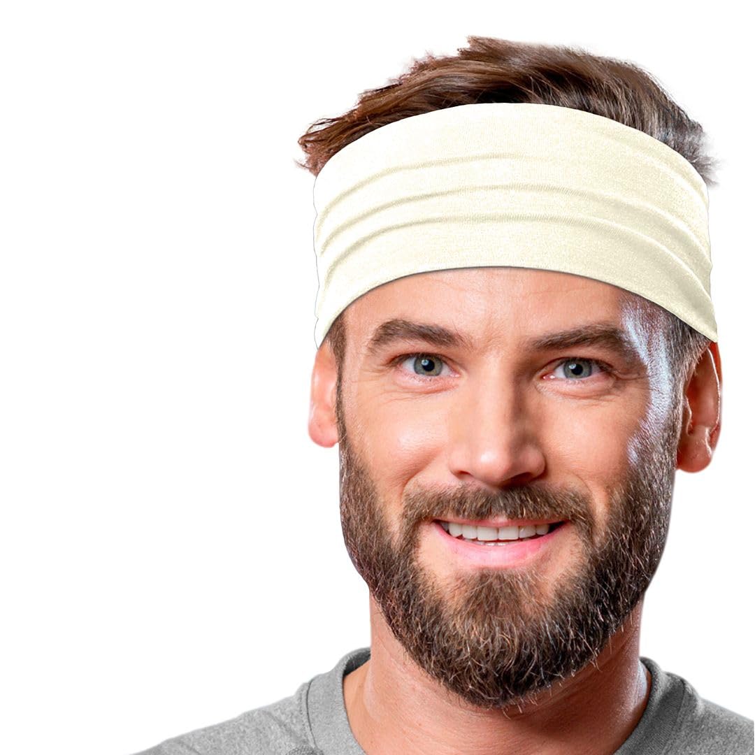 Men's Cotton Headbands Sweatbands 5" Wide Sports Fitness Yoga Fashion Made in USA