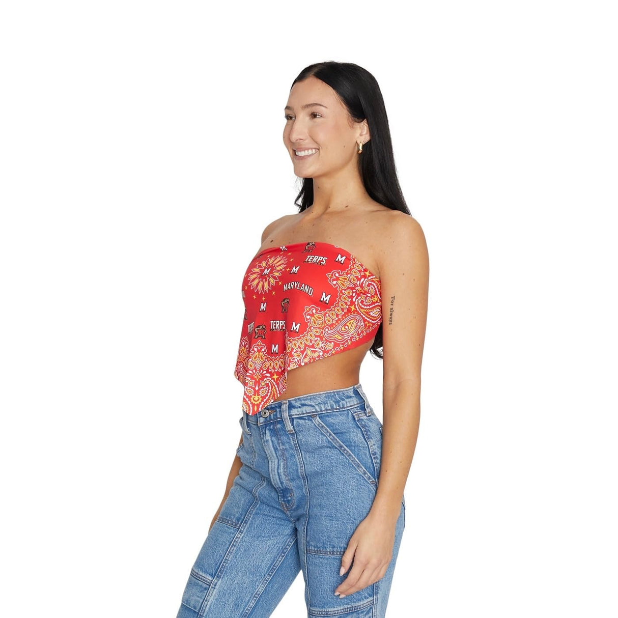 Lojobands Women's Bandana Top Tailgate Outfit College Tank Top Crop Top Made in USA One Size Fits Most