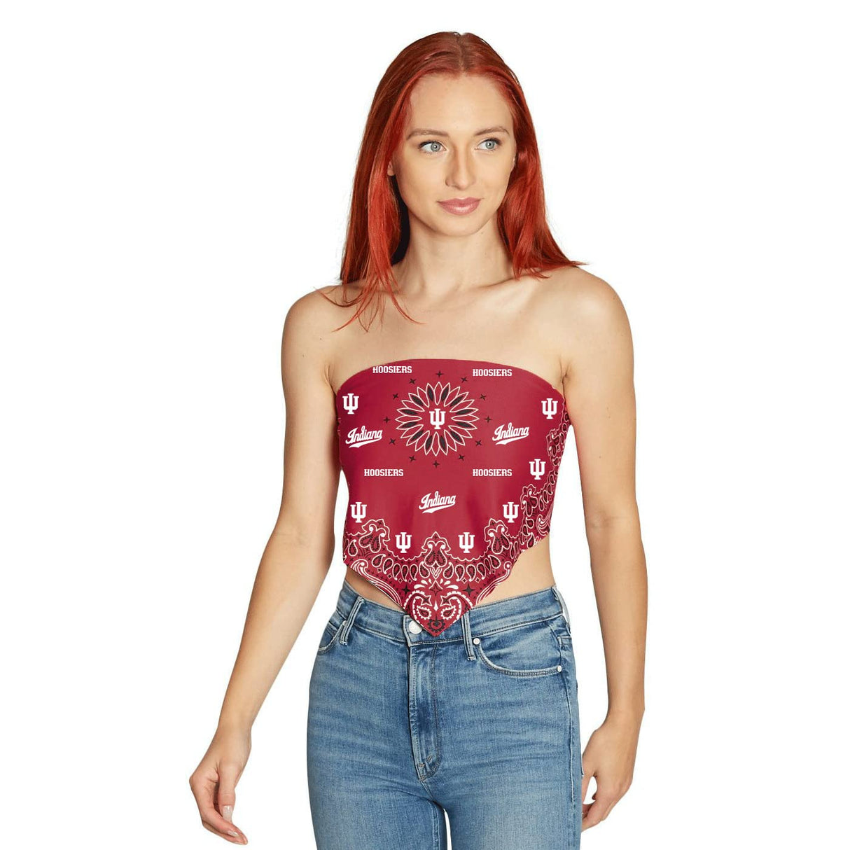 Lojobands Women's Bandana Top Tailgate Outfit College Tank Top Crop Top Made in USA One Size Fits Most