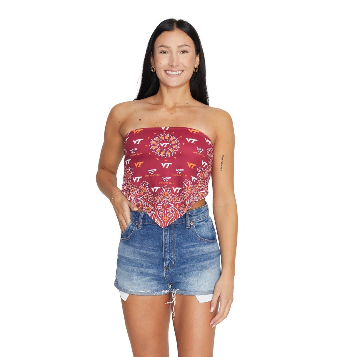 Lojobands Women's Bandana Top Tailgate Outfit College Tank Top Crop Top Made in USA One Size Fits Most