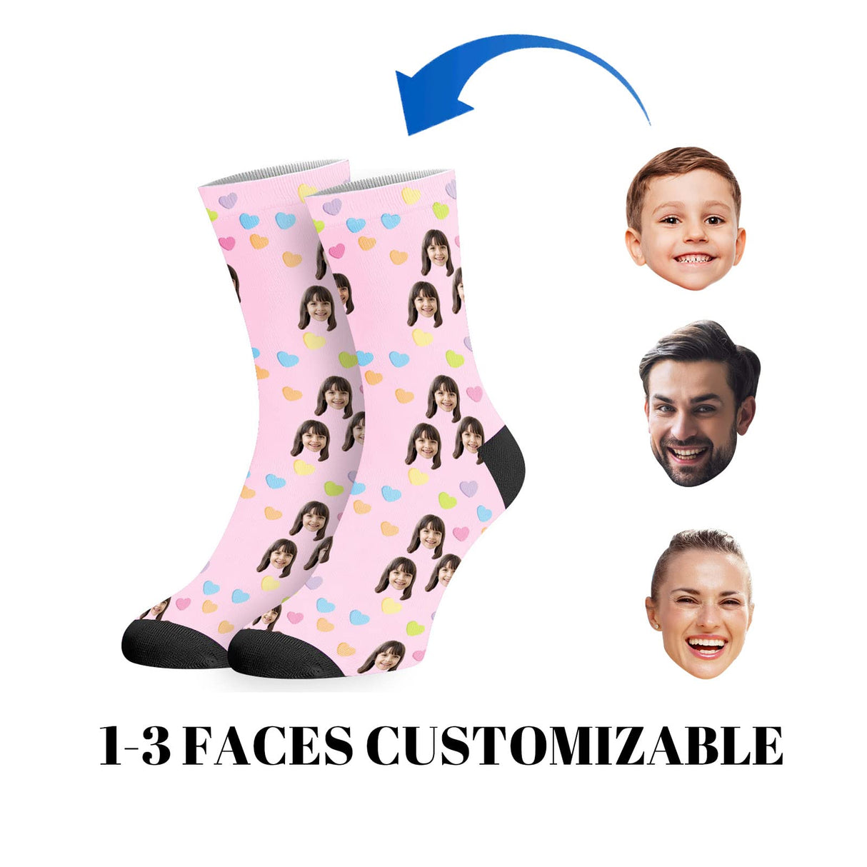 Custom Socks with Picture:Made in USA,Customized Face Socks,Personalized Socks Memorial Gift for Men Women Kid