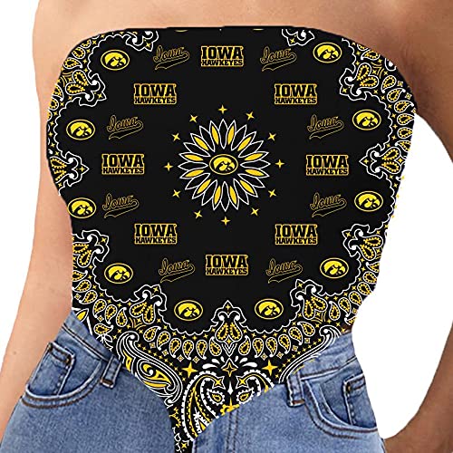 Lojobands Women's Bandana Top Tailgate Outfit College Tank Top Crop Top Made in USA One Size Fits Most
