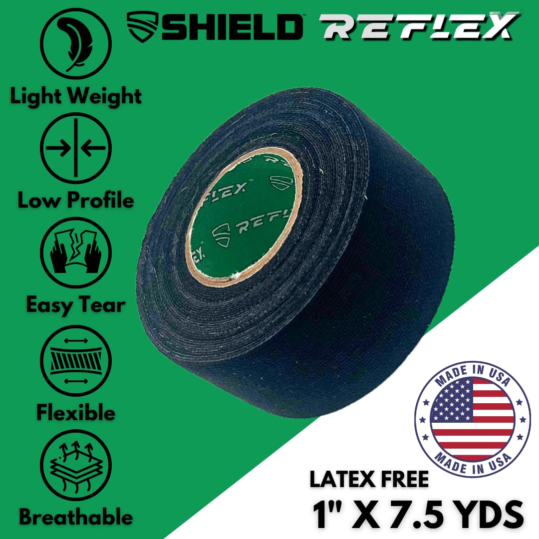 Shield Turf Tape Youth Kit Football | Turf Tape Football, USA Made, 3 Inch Size, 4-Way Stretch Flexibility, Waterproof, Reflex Stretch Tape, Black
