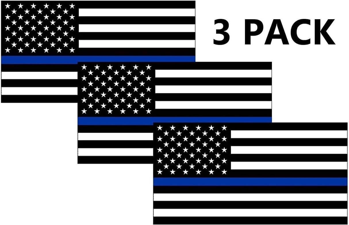 Rogue River Tactical Tattered Thin Blue Line Old Fashioned Whiskey Glass Drinking Cup And Three Blue Line USA Flag Sticker Gift Set Bundle For Police Officer Law Enforcement Combo