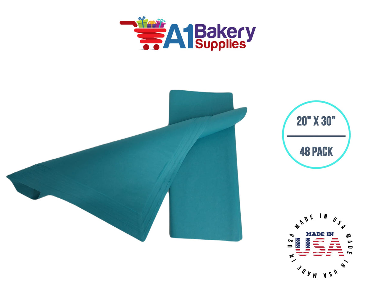 Caribbean Teal Tissue Paper 20 Inch x 30 Inch - 48 XL Sheets Premium Quality Tissue Paper by A1 bakery supplies