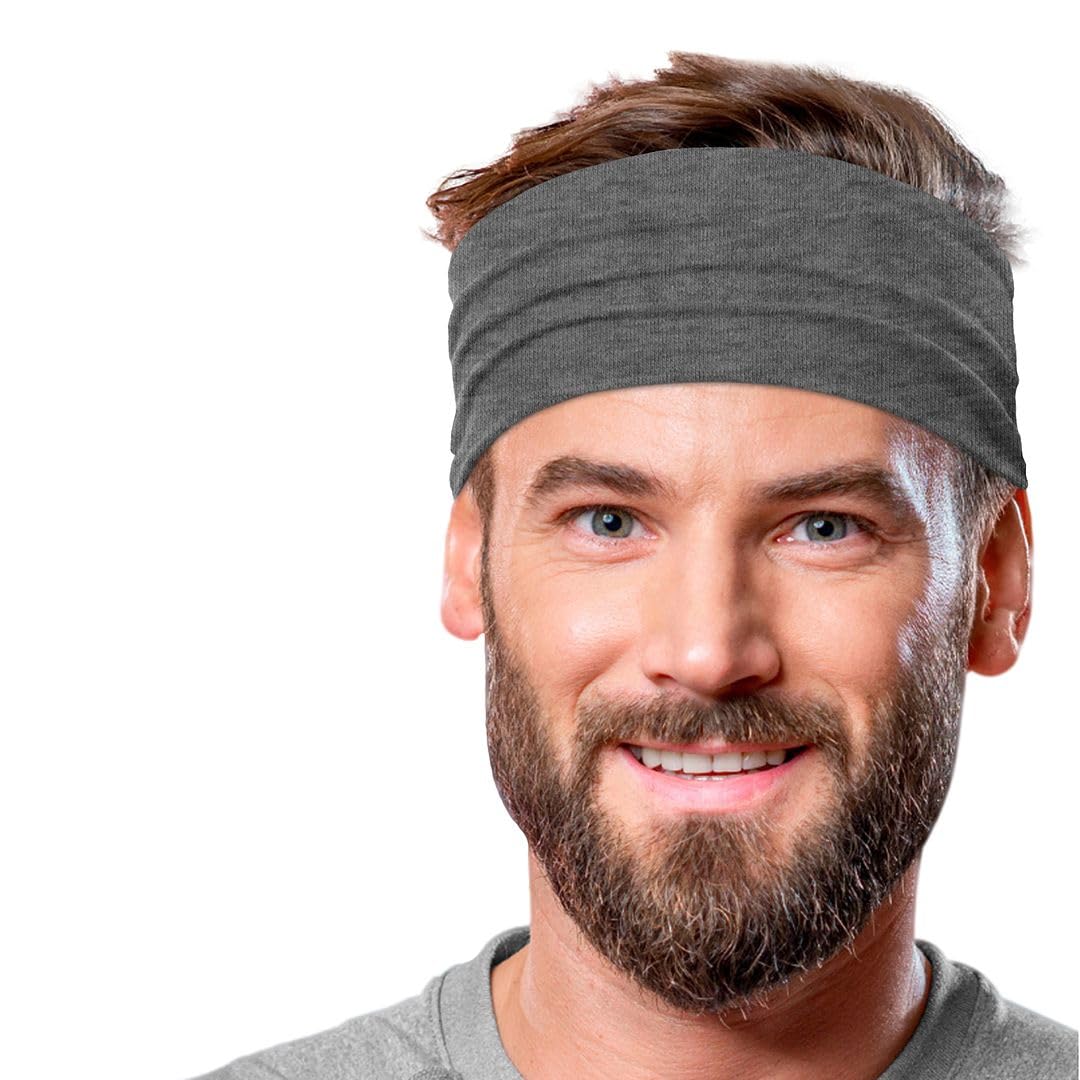Men's Cotton Headbands Sweatbands 5" Wide Sports Fitness Yoga Fashion Made in USA