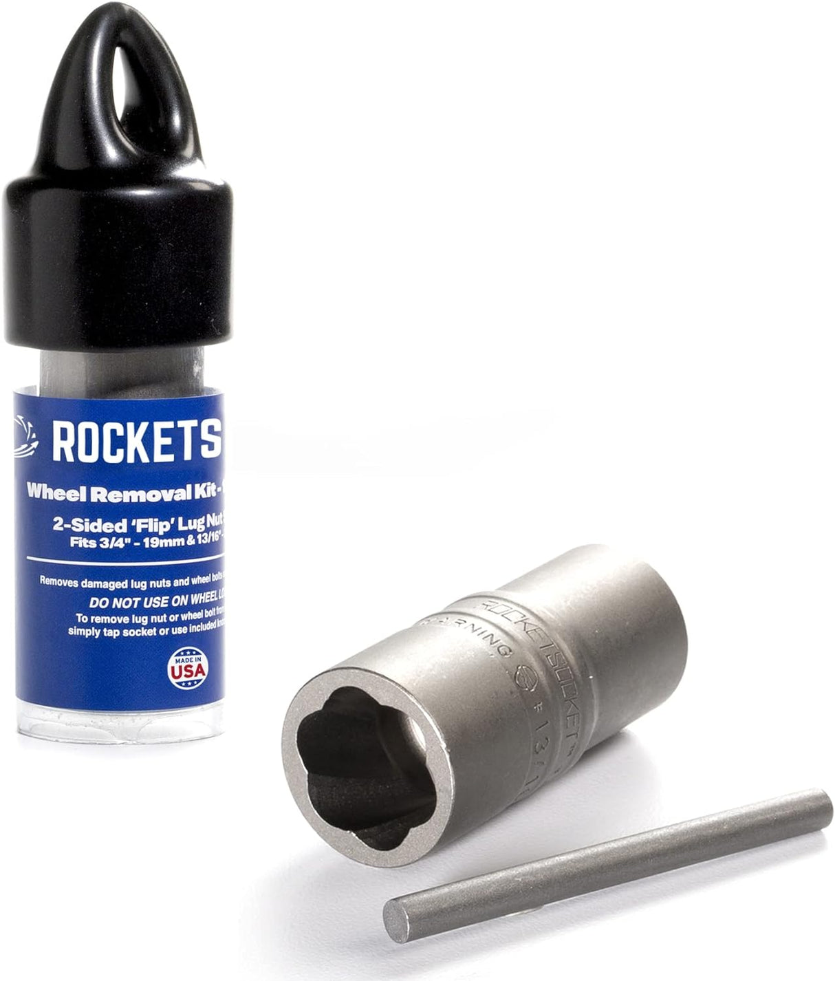 | 2-Sided ½” Drive Bolt Lug Nut Extractor Socket | RAZORGRIP Technology Extract Damaged Frozen Rusted Rounded-Off Lug Nuts and Wheel Bolts | Fit Standard Vehicles | Made in USA Steel