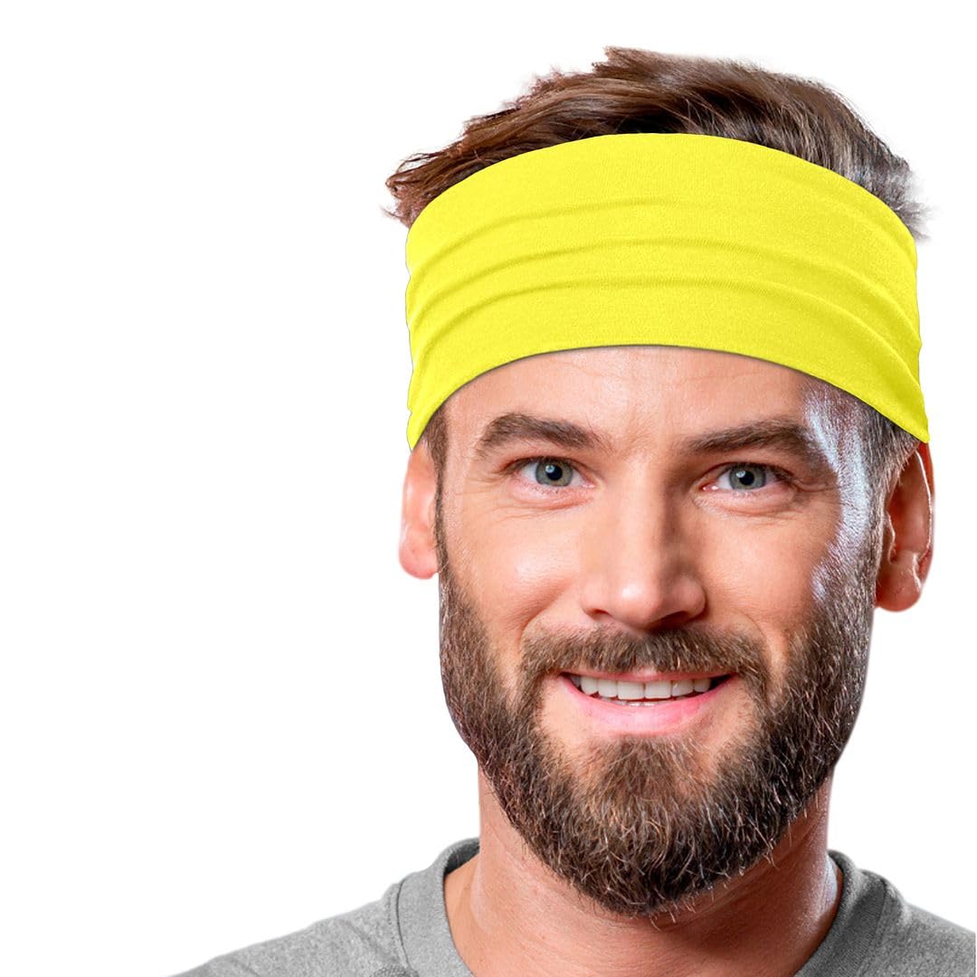 Men's Cotton Headbands Sweatbands 5" Wide Sports Fitness Yoga Fashion Made in USA