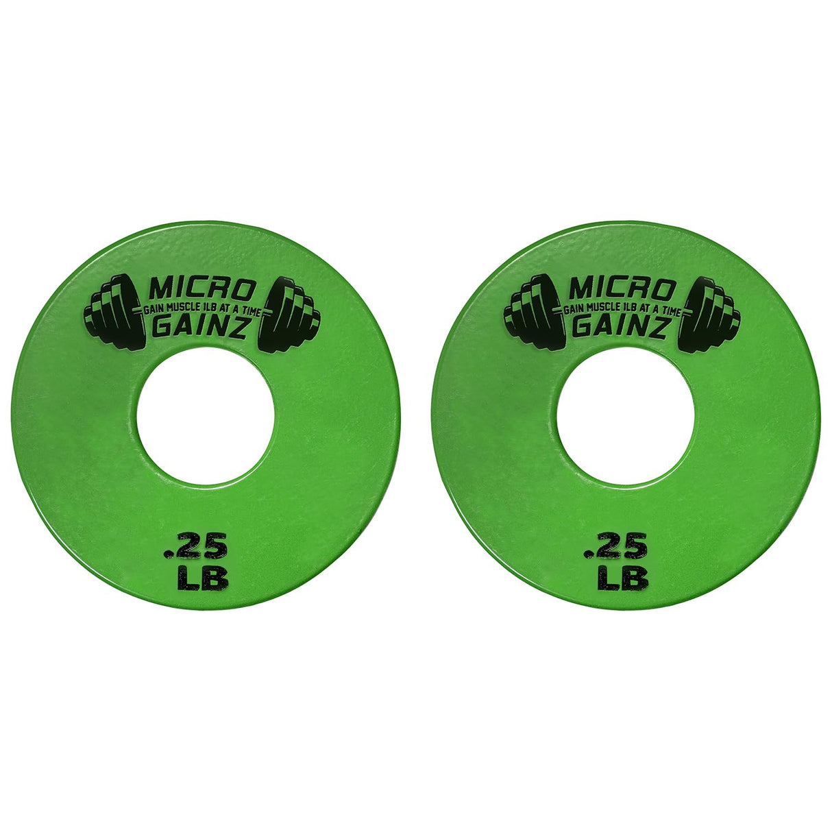 Micro Gainz Standard 1-Inch Center Hole Fractional 2 Pcs Color Weight Plates, Choose (.25LB-1LB) Designed for Standard 1-Inch Dumbbell & Barbell for Strength Training, Made in USA