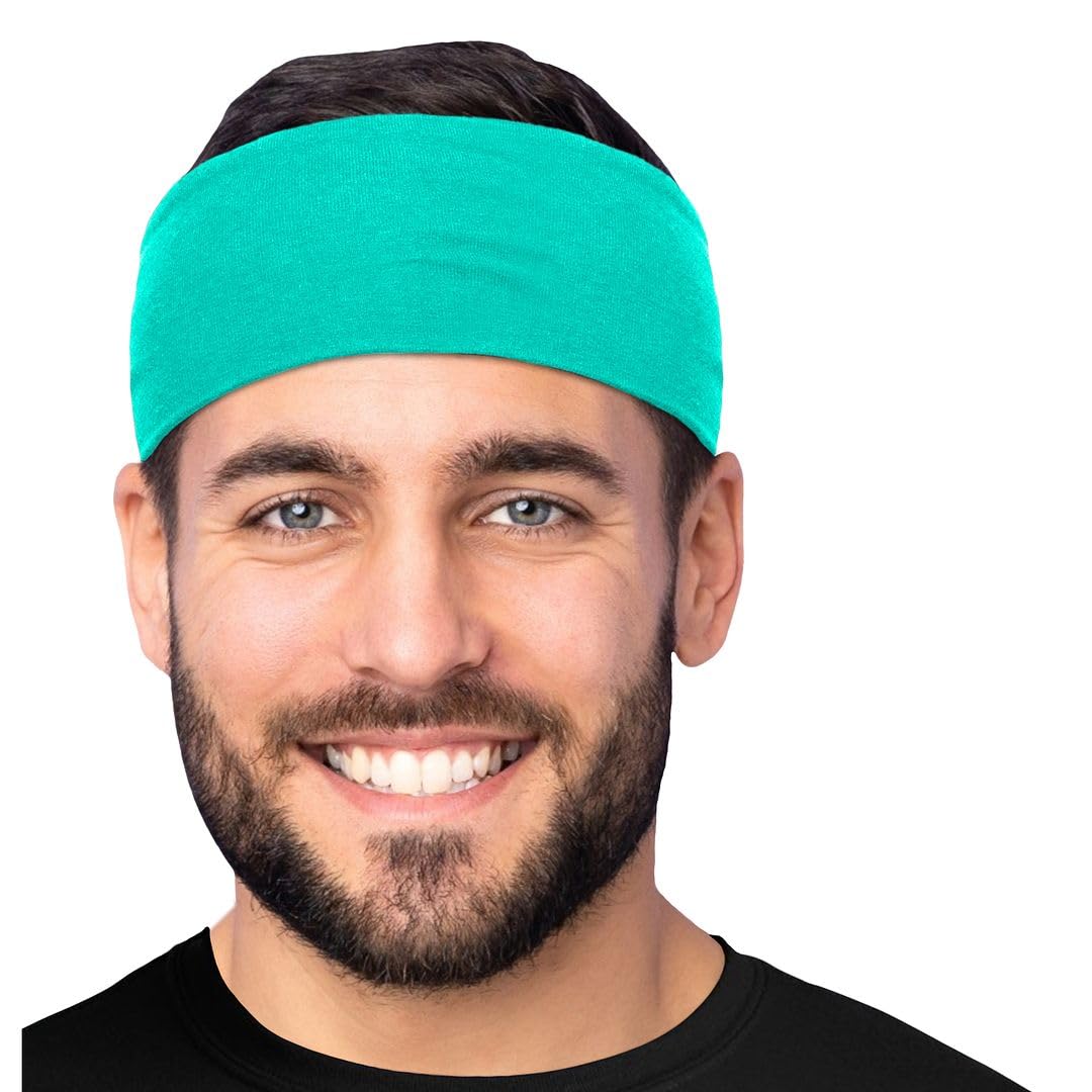 Men's Cotton Headbands Sweatbands 3" Wide Sports Fitness Yoga Fashion Made in USA