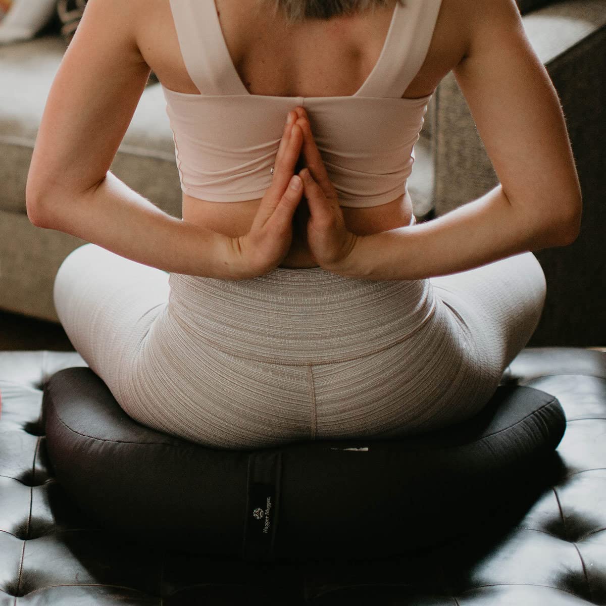 Hugger Mugger V-Shaped Meditation Cushion - Provides Support in Cross-Legged Sitting, Promotes Healthy Posture, Handmade in The USA