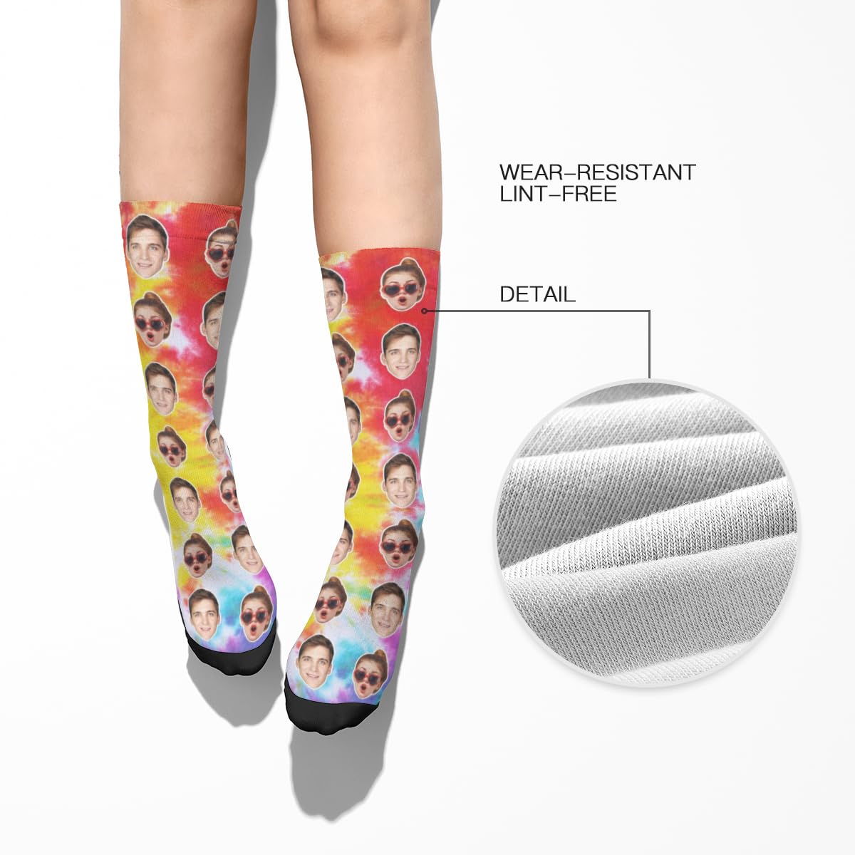 Custom Socks with Picture:Made in USA,Customized Face Socks,Personalized Socks Memorial Gift for Men Women Kid