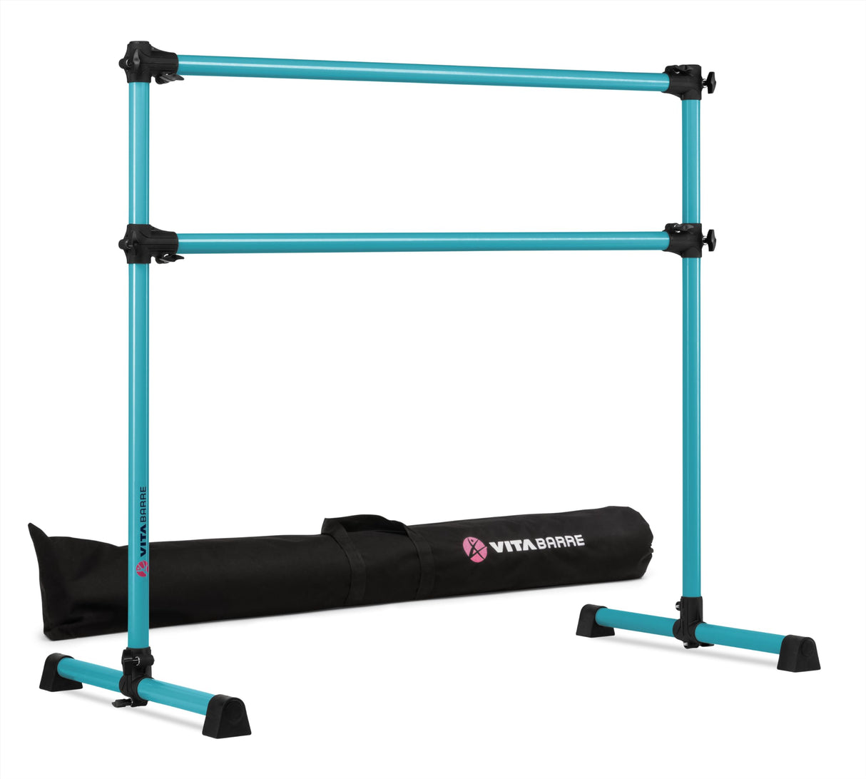 VITA Barre Portable Freestanding Double Ballet Barre, Prodigy, with Carry Bag | Adjustable Height, USA Made, Home or Gym Exercise Equipment for Kids & Adults | Dance, Fitness, Pilates