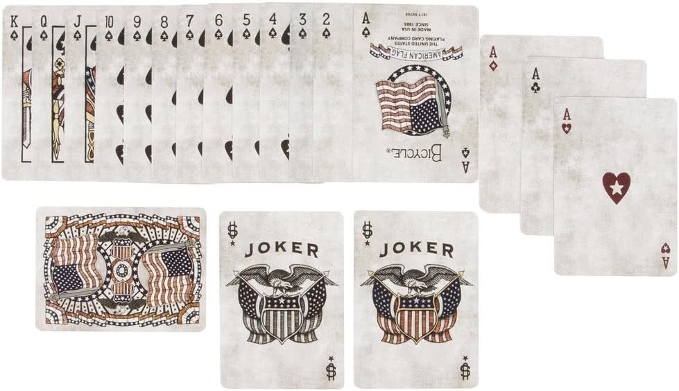 Bicycle American Flag Poker Size Standard Index Playing Cards - 1036202,10 years old and up
