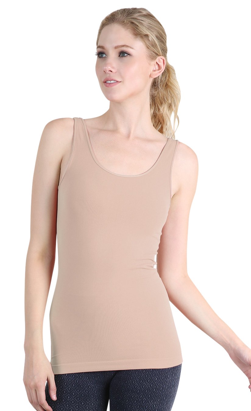 NIKIBIKI Women Seamless Basic Jersey Tank Top, Made in U.S.A, One Size