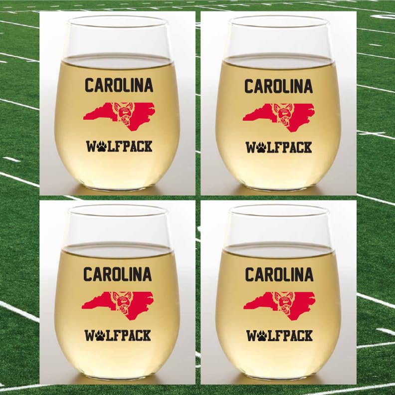 Set of 4 Shatterproof CUSTOM 16 oz Plastic Wine Glasses MADE in the USA (CHRISTMAS NUTCRAKERS)