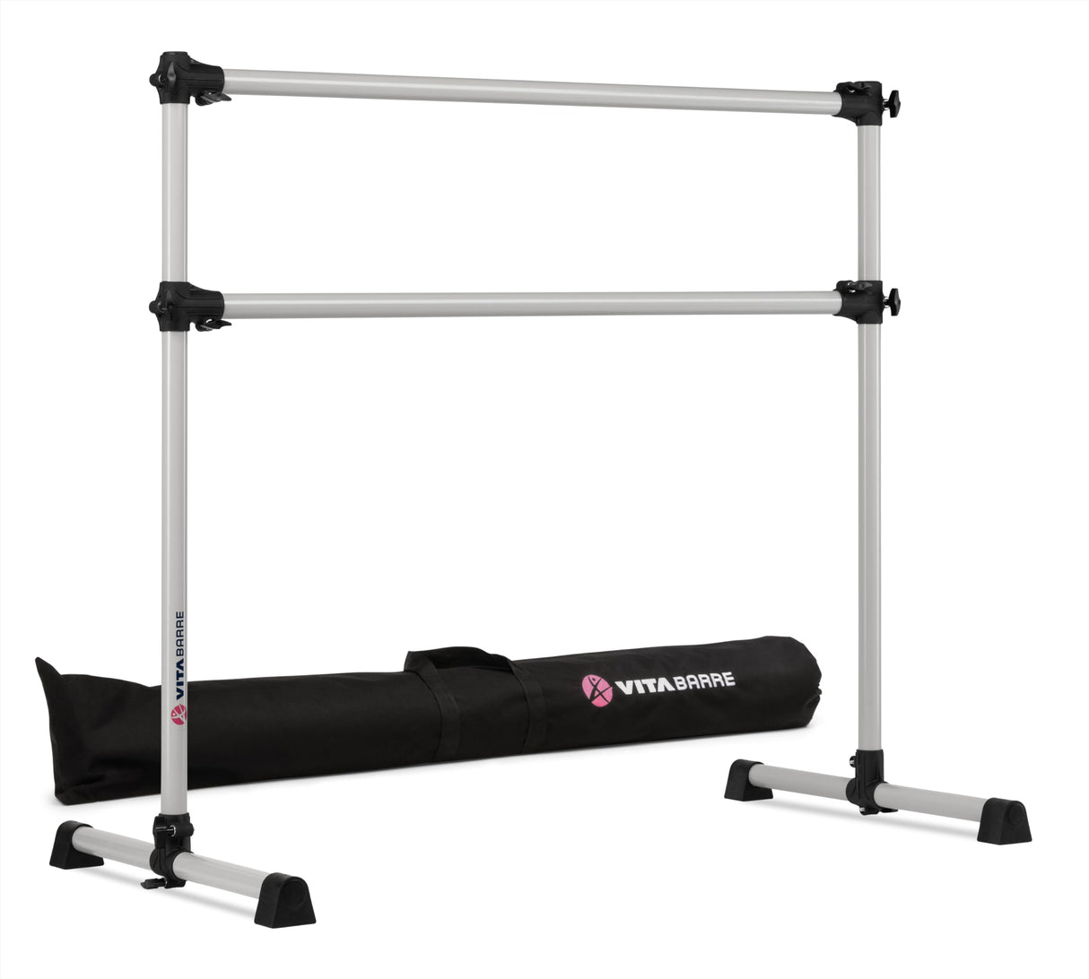 VITA Barre Portable Freestanding Double Ballet Barre, Prodigy, with Carry Bag | Adjustable Height, USA Made, Home or Gym Exercise Equipment for Kids & Adults | Dance, Fitness, Pilates