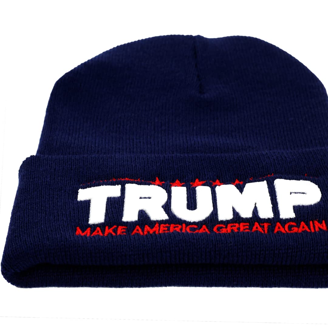 Made in USA Exclusive 2024 47th President 3D Trump Skull Knit Beanie Cap President Beanie Hat