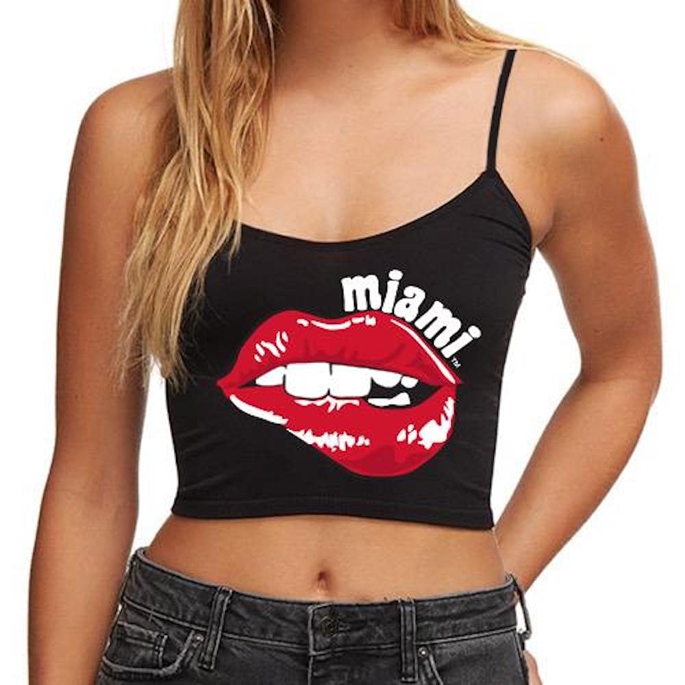 Lojobands Women's Tailgate Outfit College Spaghetti Tank Top Crop Top Made in USA One Size Fits Most