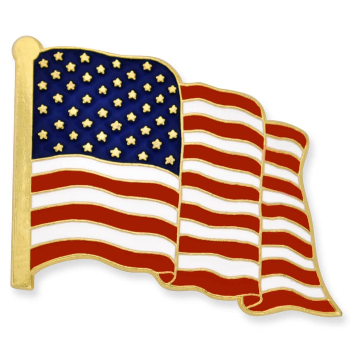 PinMart's 2 Pack Made in the USA American Flag Enamel Lapel Pins