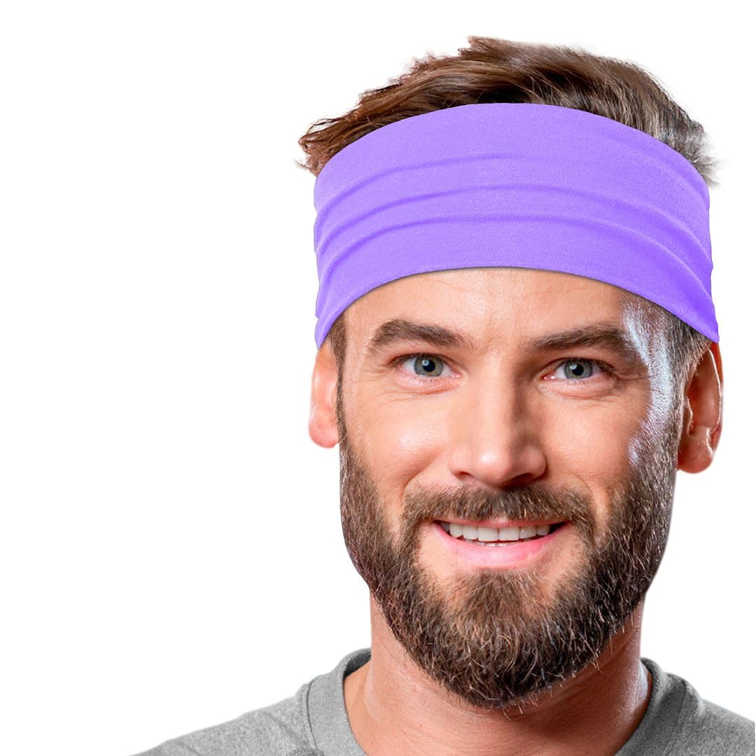 Men's Cotton Headbands Sweatbands 5" Wide Sports Fitness Yoga Fashion Made in USA