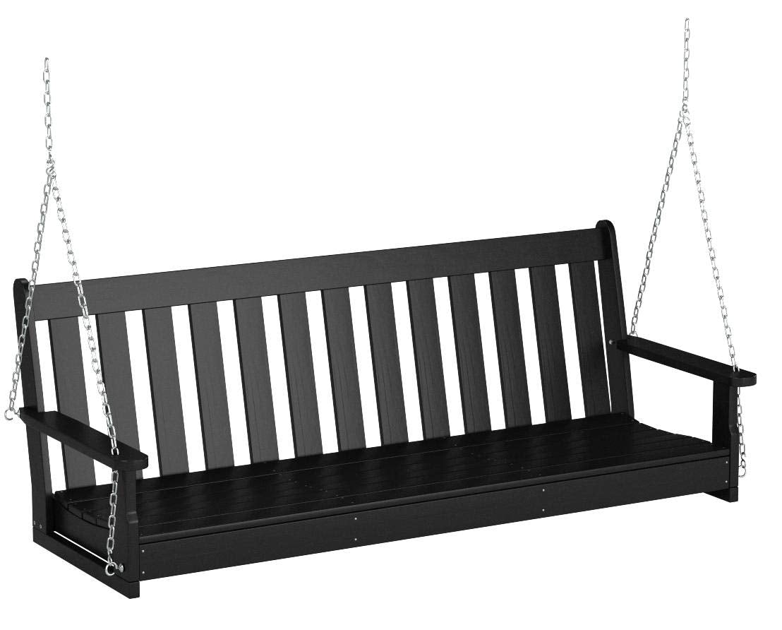POLYWOOD GNS60BL Vineyard 60" Outdoor Swing, Black