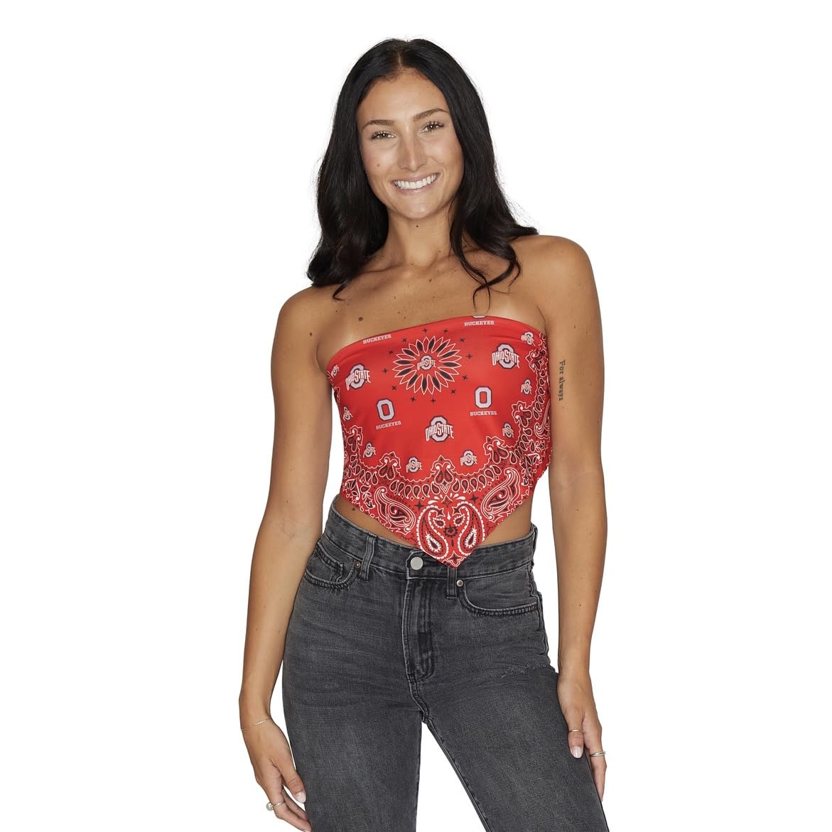 Lojobands Women's Bandana Top Tailgate Outfit College Tank Top Crop Top Made in USA One Size Fits Most