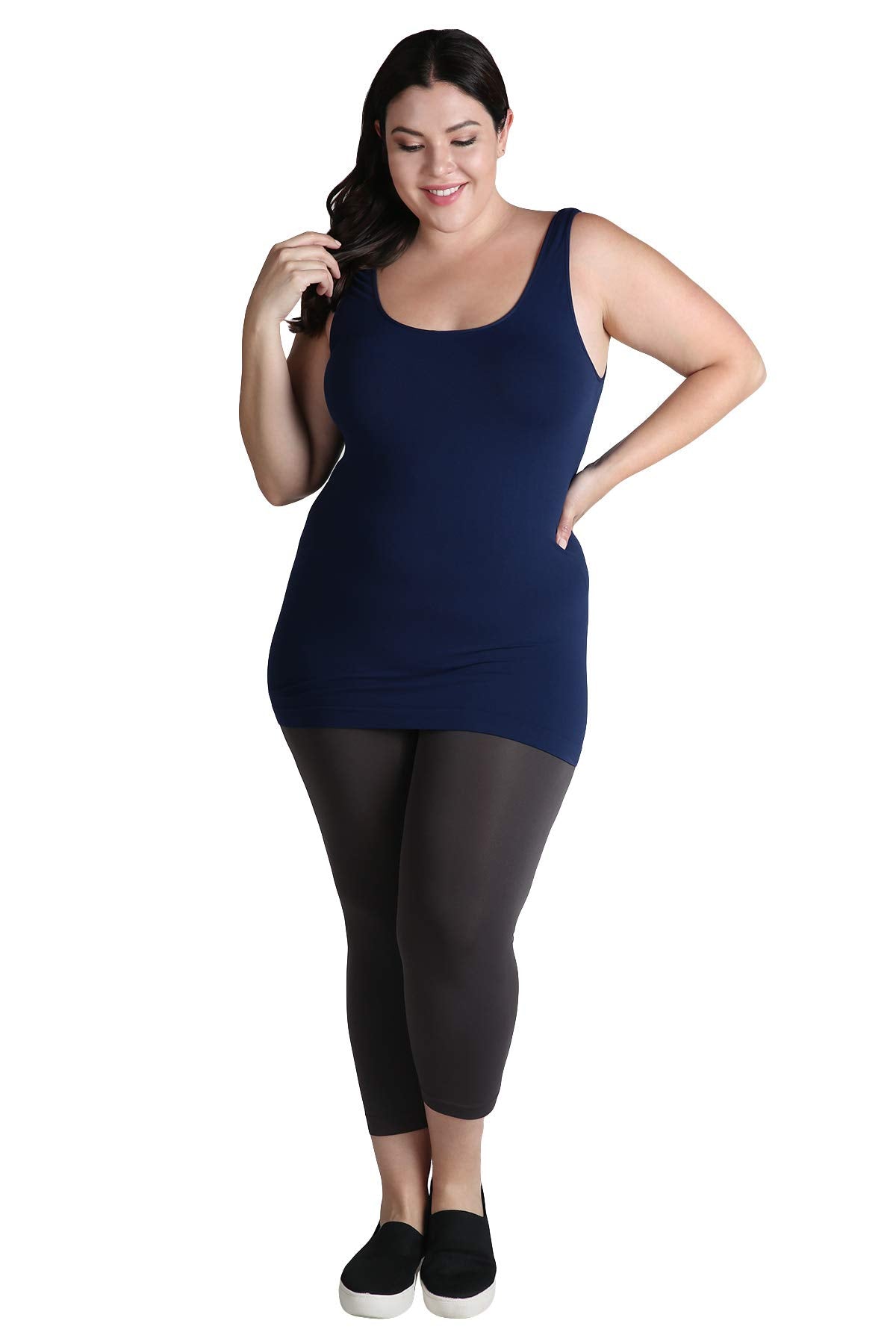 NIKIBIKI Women Seamless Premium Classic Tank Top, Made in U.S.A, Plus Size