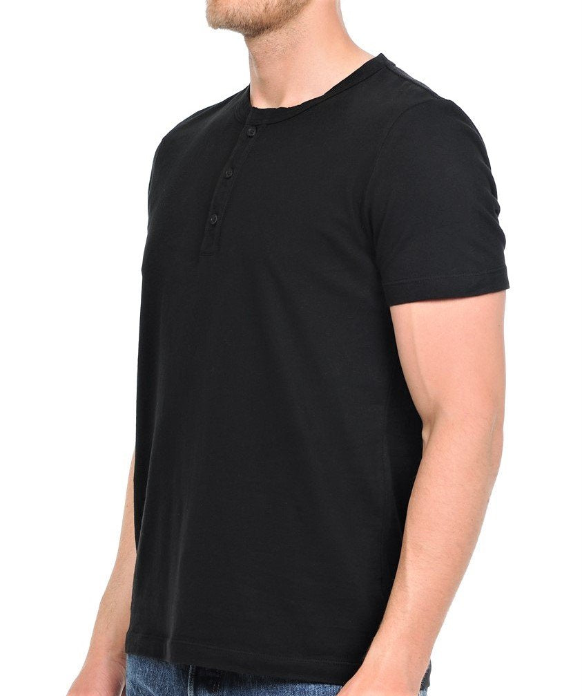 YURO-K Men's Garment Dyed Premium Cotton Classic Short Sleeve Henley with Binded Neck T-Shirt Small - 2X Large