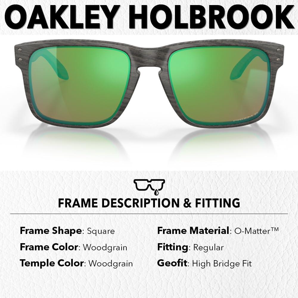 Oakley OO9102 HOLBROOK Square Sunglasses for Men - High Bridge Fit - USA Flag Cleaning Kit and Leash - PREMIUM BUNDLE