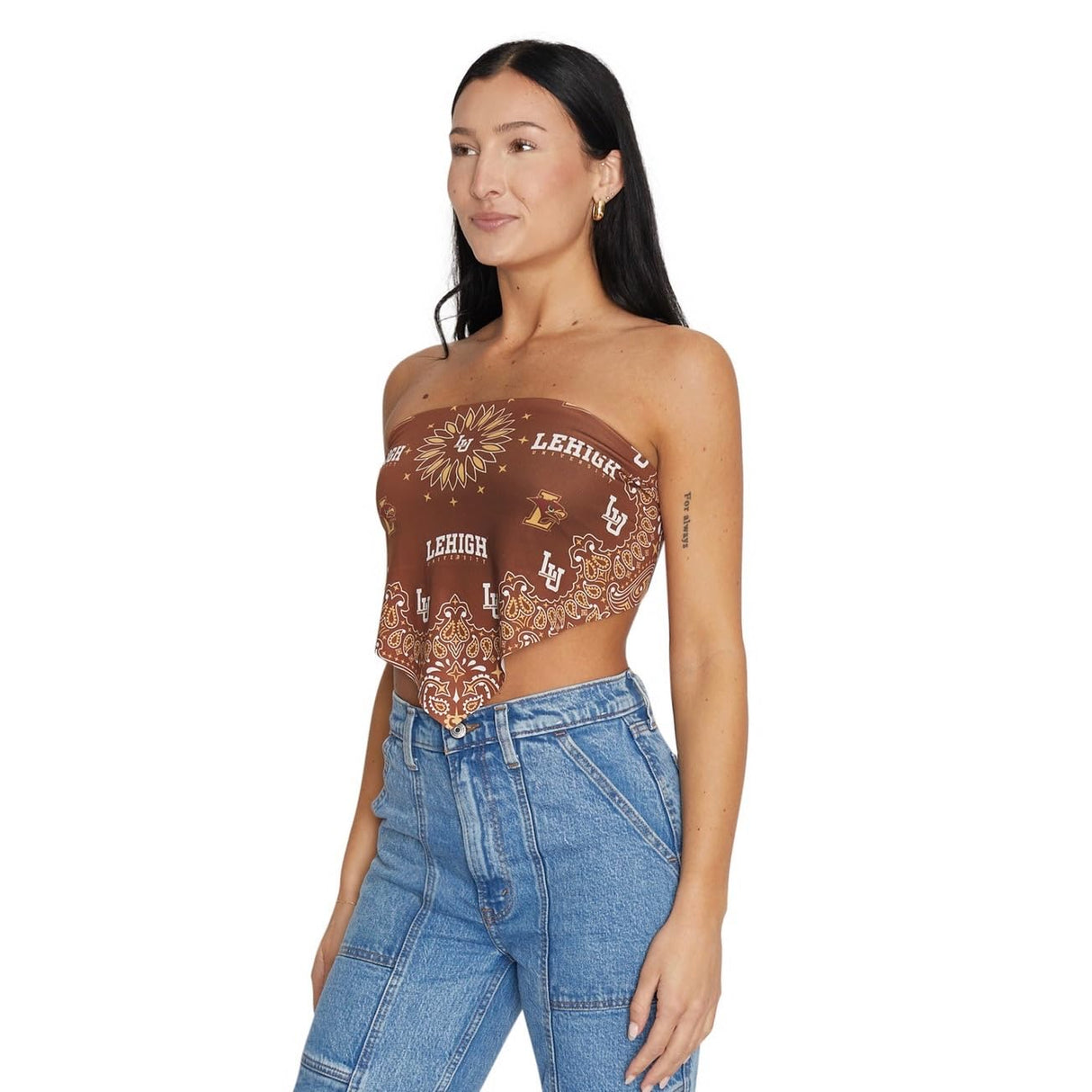 Lojobands Women's Bandana Top Tailgate Outfit College Tank Top Crop Top Made in USA One Size Fits Most