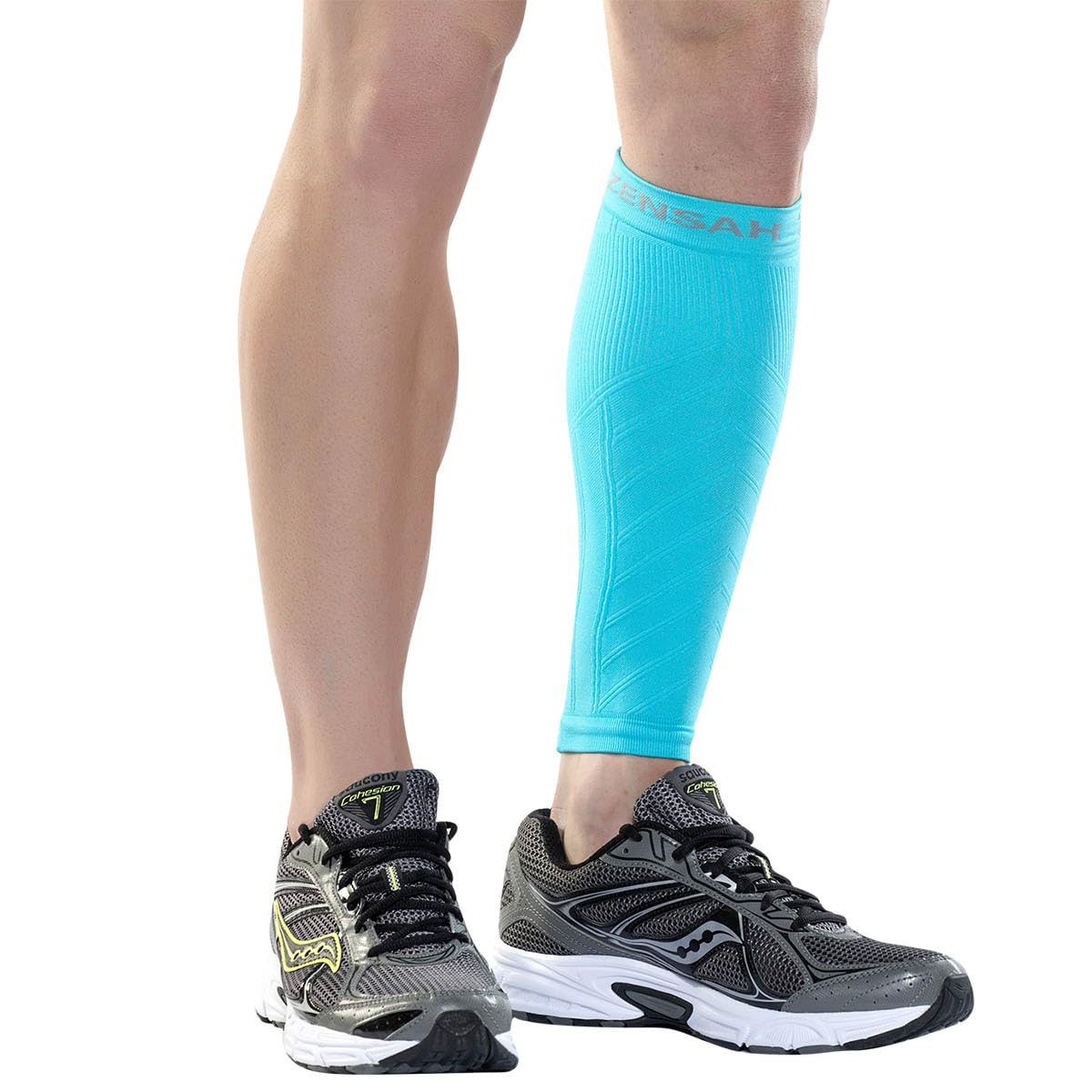 Zensah Calf/Shin Compression Sleeve - Made in the USA Single Leg Compression Sleeve for Shin Splint Relief, Recovery, Running