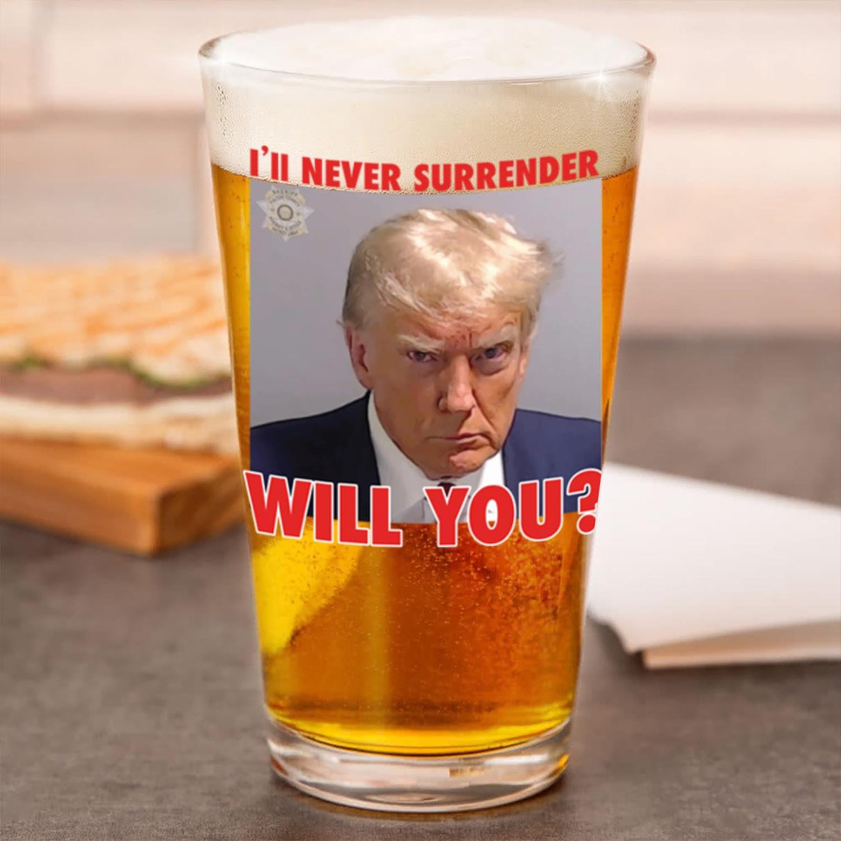 Trump Mugshot Shot Glass | Trump Lovers Gift | Gift for Him - Set of 4 (2 oz)
