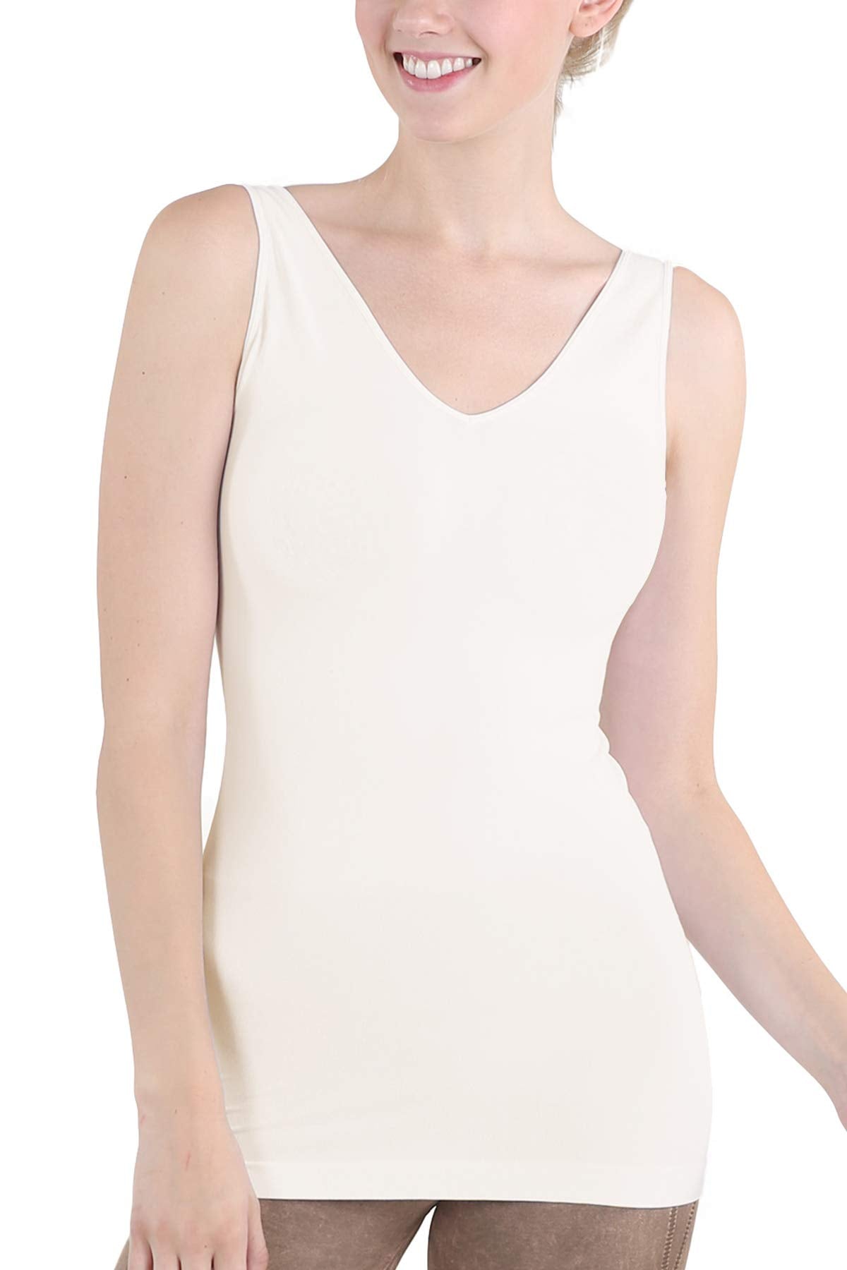 NIKIBIKI Women Seamless Reversible Classic Tank Top, Made in U.S.A, One Size