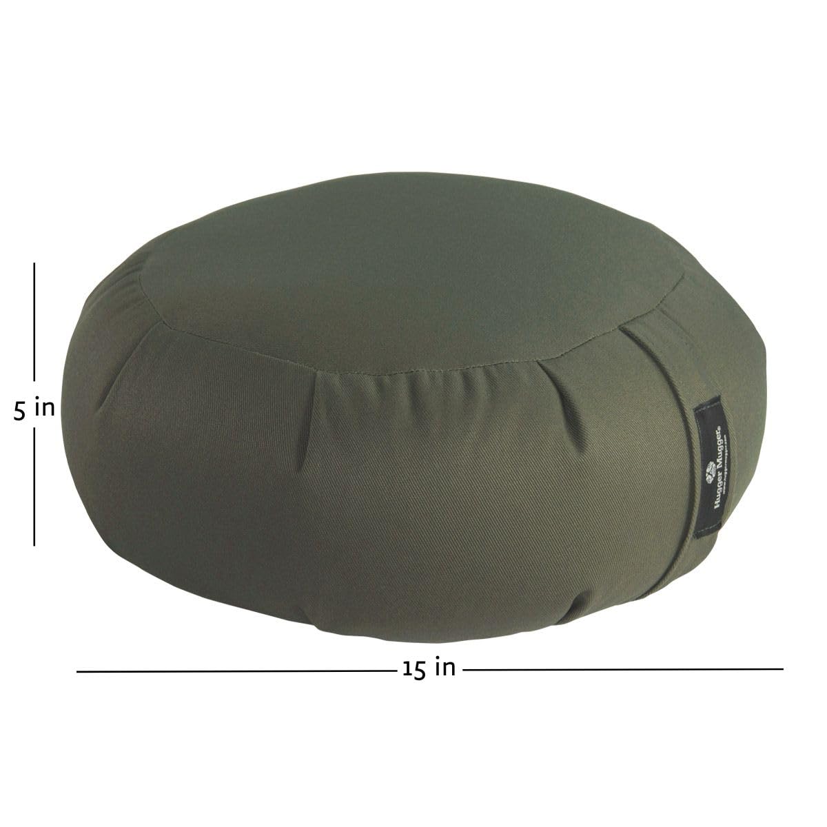 Hugger Mugger Zafu Meditation Cushion - Support in Cross-Legged Sitting, Buckwheat Filled, Durable Fabric, Convenient Handle, Handmade in USA