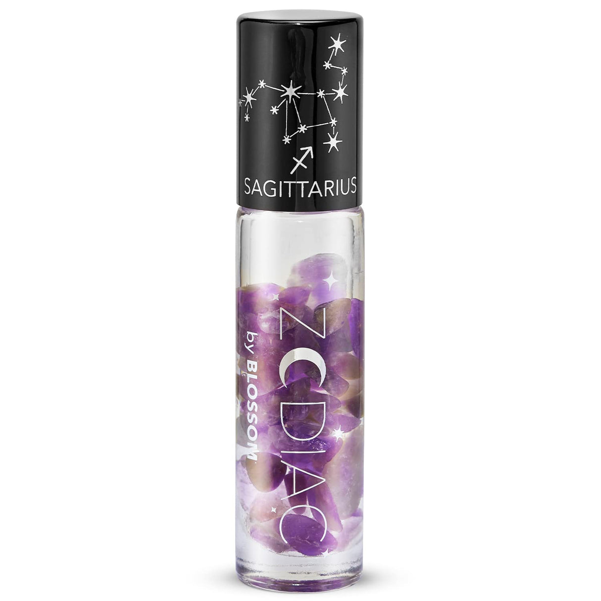 Blossom Zodiac Sign Roll-On Lip Gloss, Vanilla Scented + Moisturizing with Crystals, Made in USA, 0.20 fl. oz./5.9ml, Aquarius