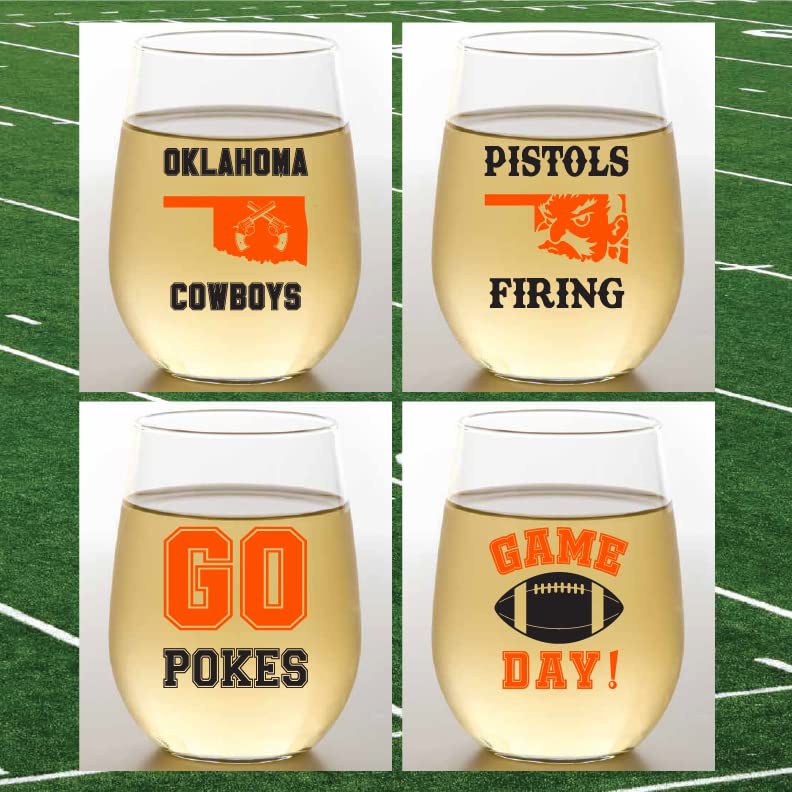 Set of 4 Shatterproof CUSTOM 16 oz Plastic Wine Glasses MADE in the USA (CHRISTMAS NUTCRAKERS)