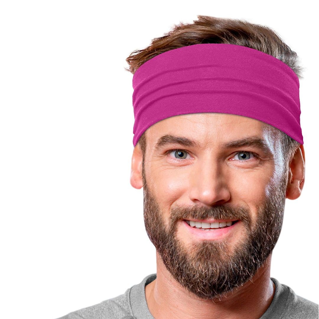 Men's Cotton Headbands Sweatbands 5" Wide Sports Fitness Yoga Fashion Made in USA