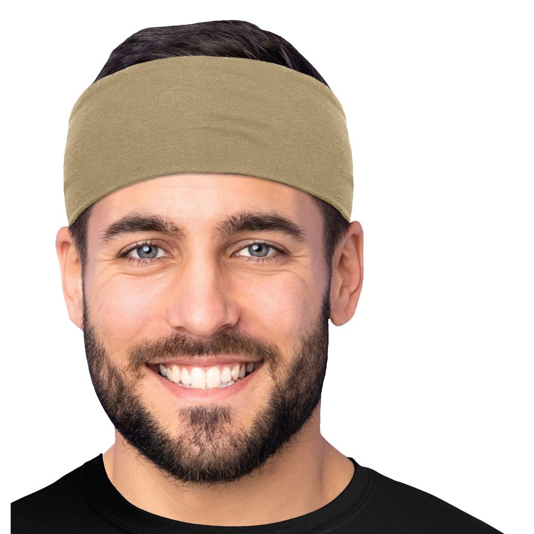 Men's Cotton Headbands Sweatbands 3" Wide Sports Fitness Yoga Fashion Made in USA