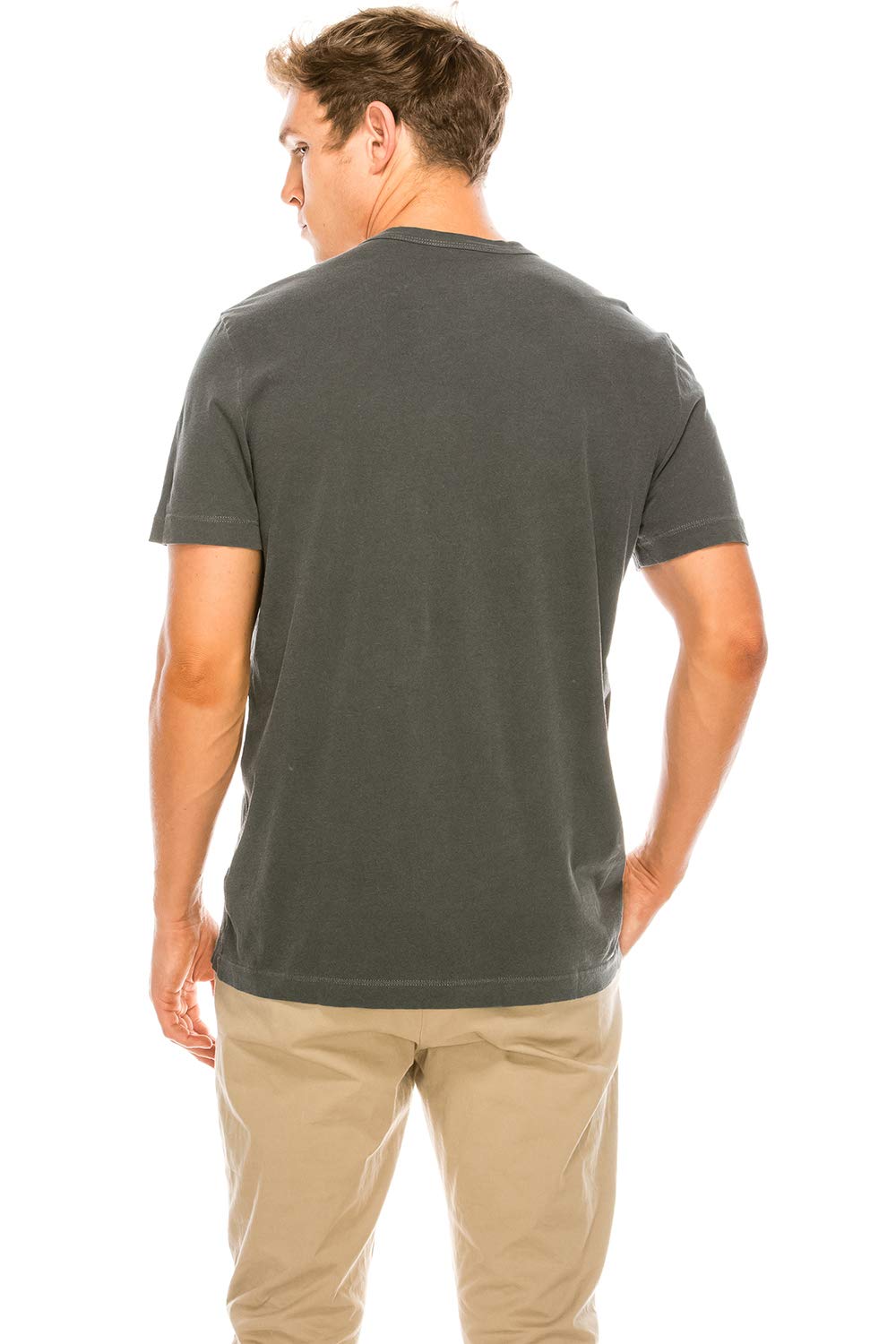 YURO-K Men's Premium Binded Neck Cotton Classic Short Sleeve Crew T-Shirt