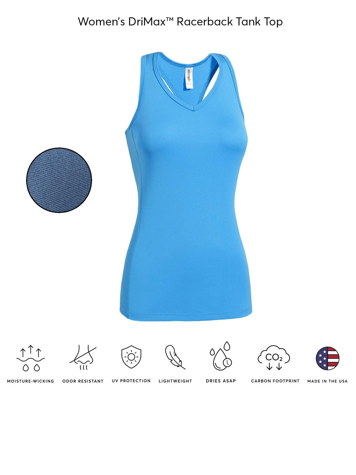 Expert Brand USA-Made Women's Drimax Workout Tech Racerback Performacne Tank Top for Taining Sports Hiking Workout