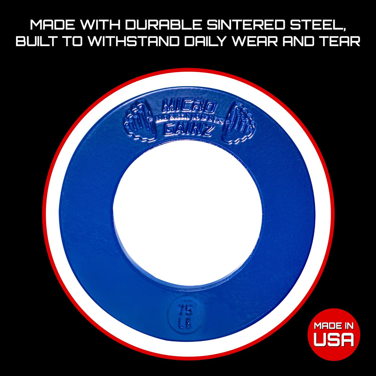 Micro Gainz Multi-Color Calibrated Fractional Weight Plates Set of 2 Pieces, Choose Set (.25LB-1LB), Designed for Olympic Barbell Weights for Strength Training, Made in USA