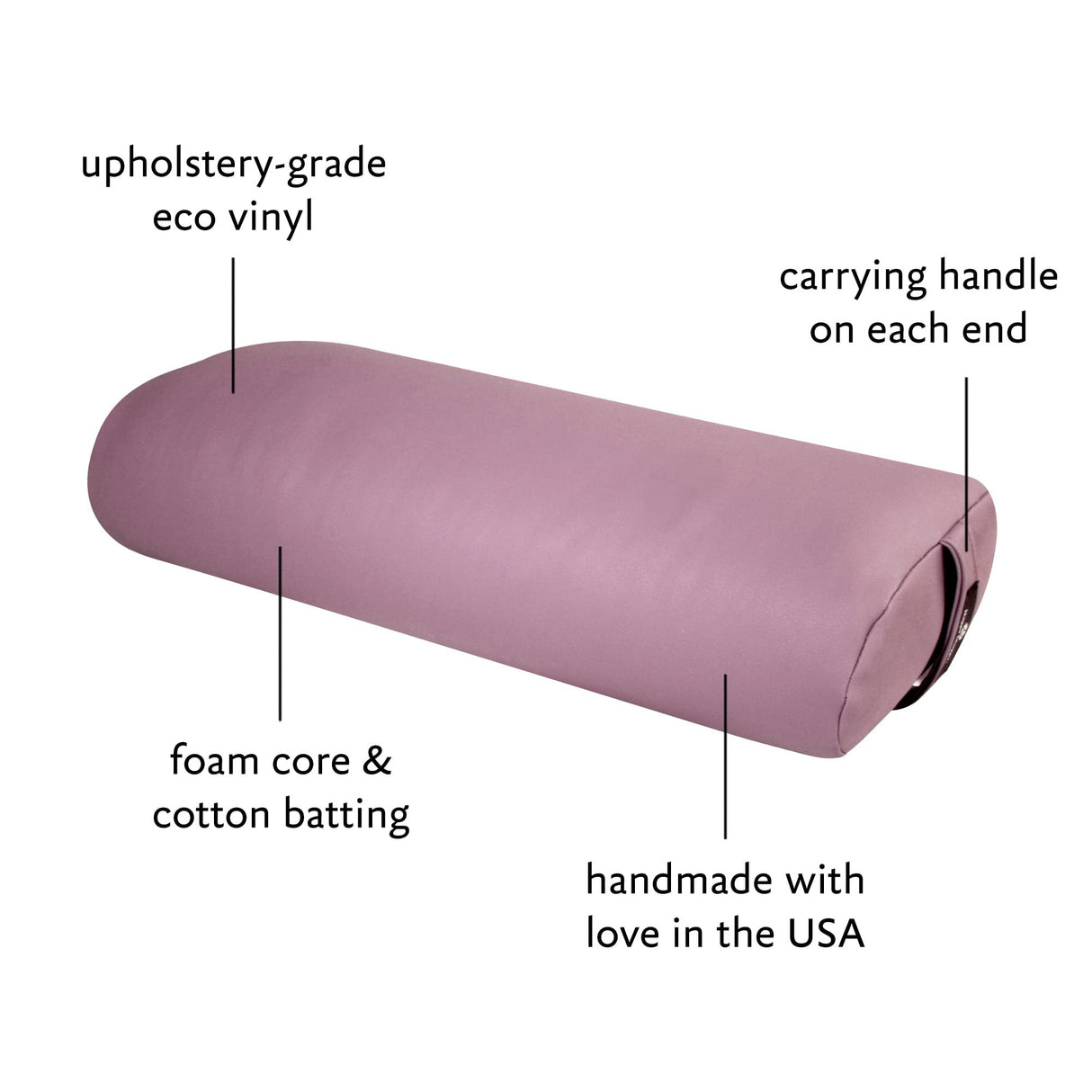 Hugger Mugger Standard Yoga Bolster - Firm, Supportive, Handmade, Durable