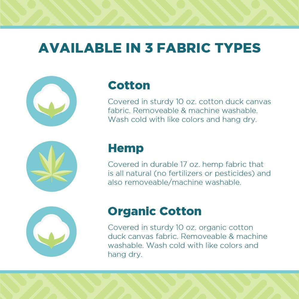 Bean's ZAFU + ZABUTON Meditation Set - Round Buckwheat Filled ZAFU Pillow + Large Cotton Filled ZABUTON Floor Pad - Natural Hemp - Traditional Tibetan Zen Mindfulness Seat Kit - Made in USA