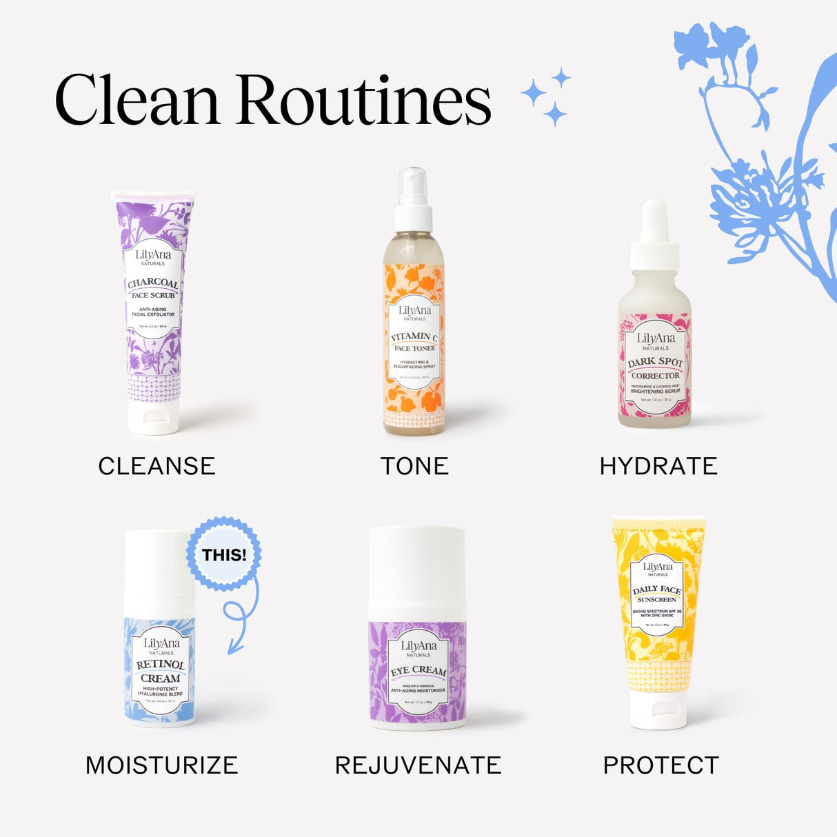 LilyAna Naturals Retinol Cream - Made in USA, Anti Aging Moisturizer for Face and Neck,Wrinkle, Retinol Complex - 1.7oz