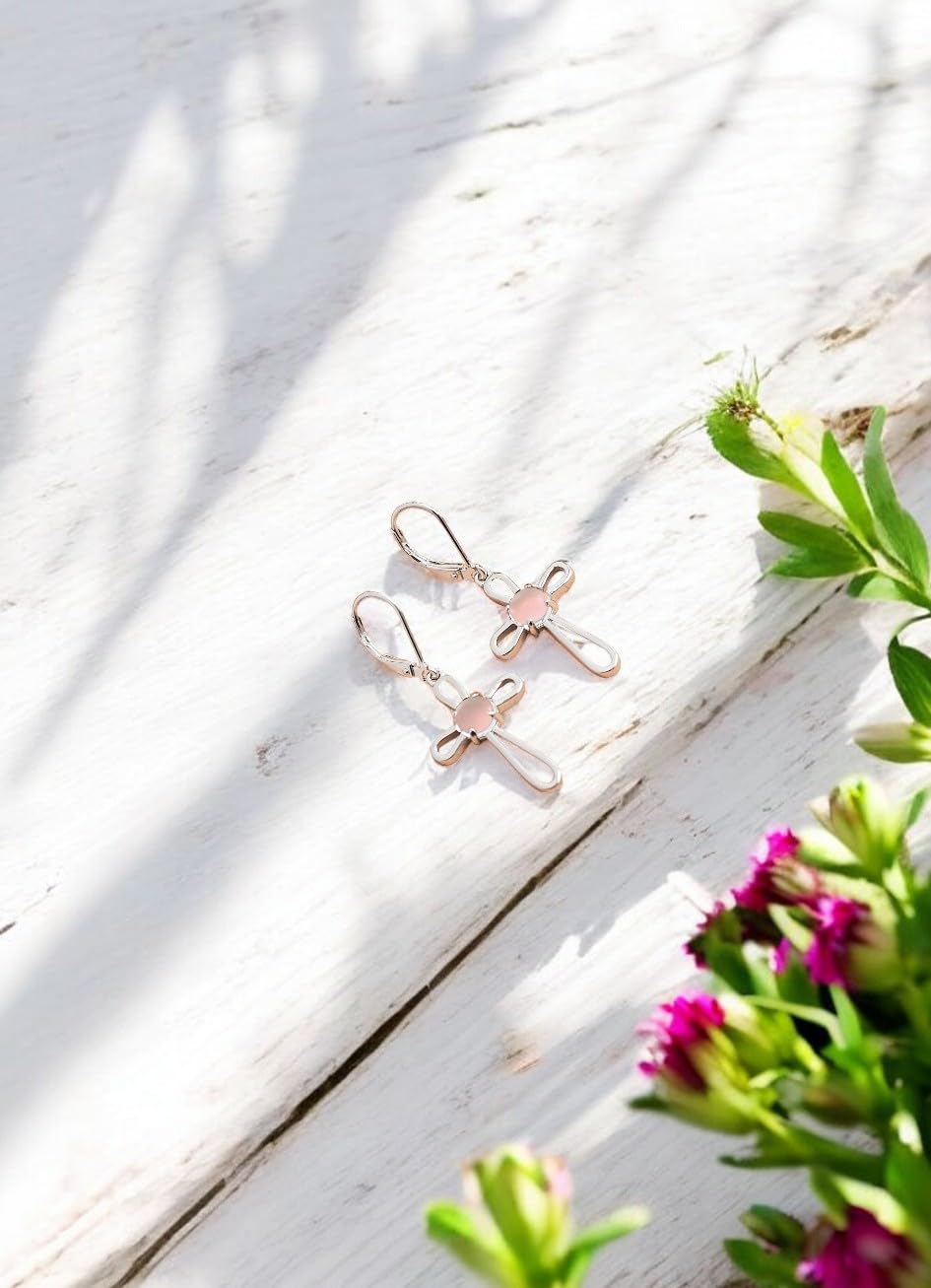 Bottled Up Designs Handmade Recycled Antique Glass and Bottles Sterling Silver At The Cross Lever-Back Earrings (Vintage Aqua Mason Jar)