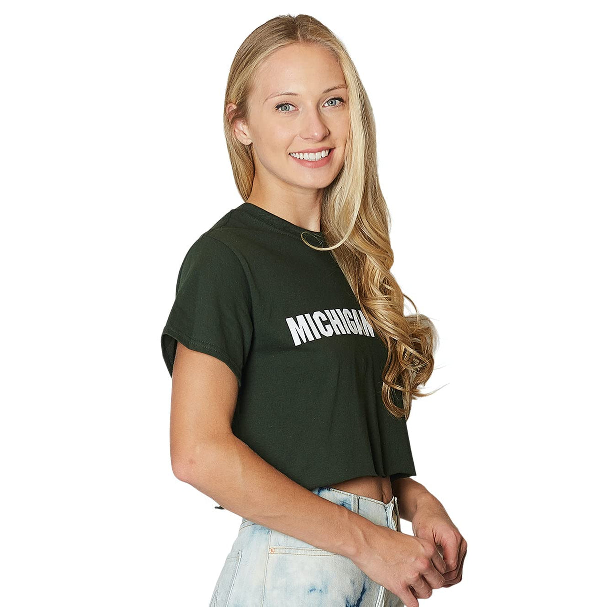 Lojobands Women's College Gameday Outfit T-Shirt Crop Tee Repeat Tee Tailgate Crop Top