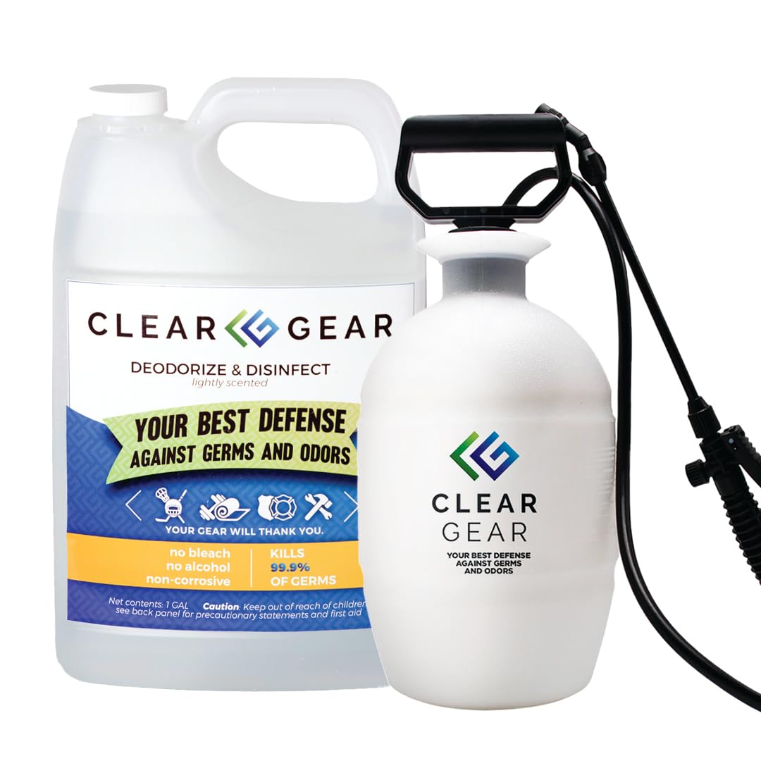 Disinfectant, Cleaner, and Deodorizer for Sports Equipment, Gyms, and Fitness Centers - EPA-Registered, Hospital Grade, Made in USA - 1 Gallon Bottle + Empty 1 Gallon Spray Bottle