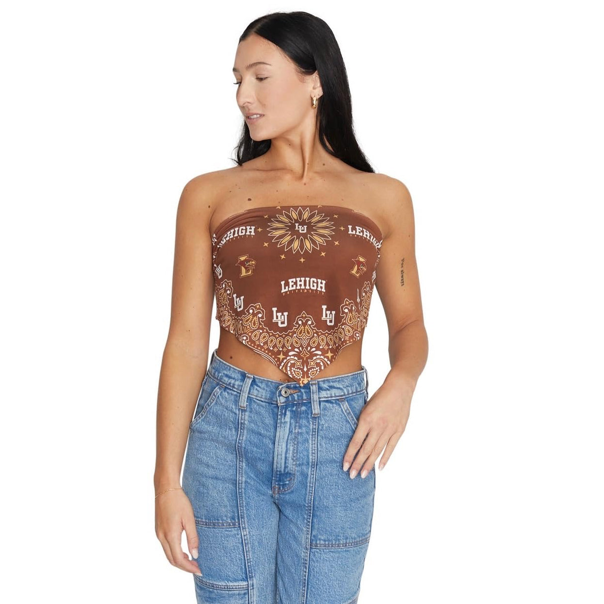 Lojobands Women's Bandana Top Tailgate Outfit College Tank Top Crop Top Made in USA One Size Fits Most